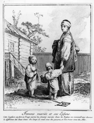 Une femme juive mariée et ses enfants